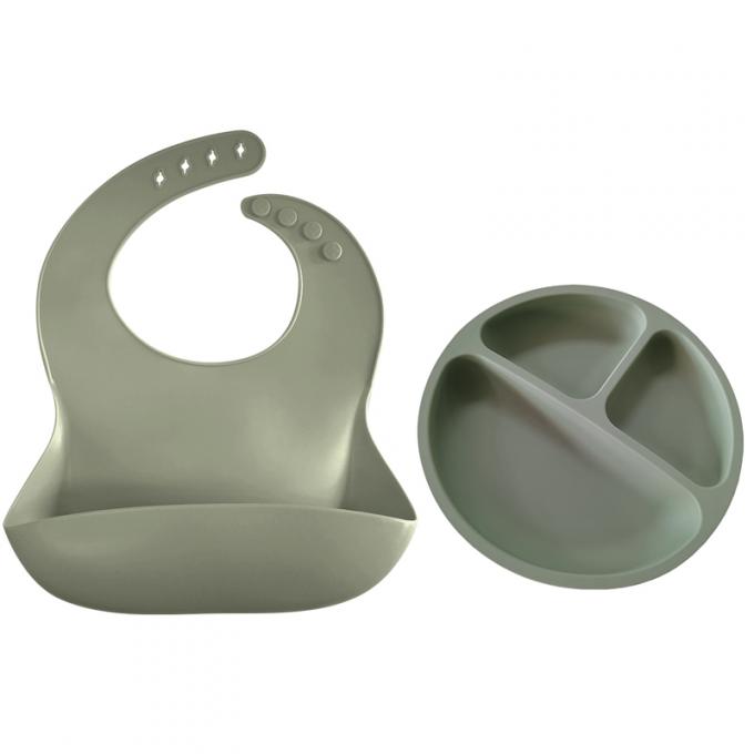 Customized Adjustable Easily to Clean Silicone अकसर पीना with Plate Baby Feeding Set