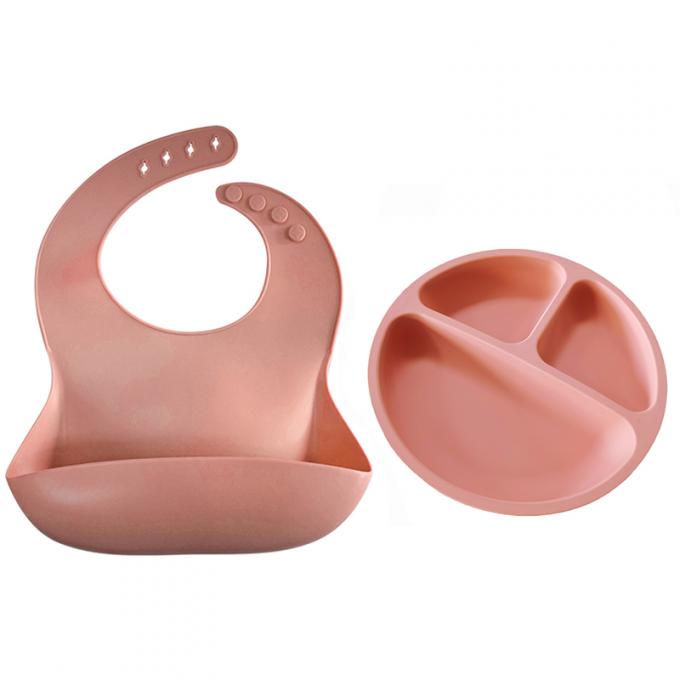 Customized Adjustable Easily to Clean Silicone अकसर पीना with Plate Baby Feeding Set