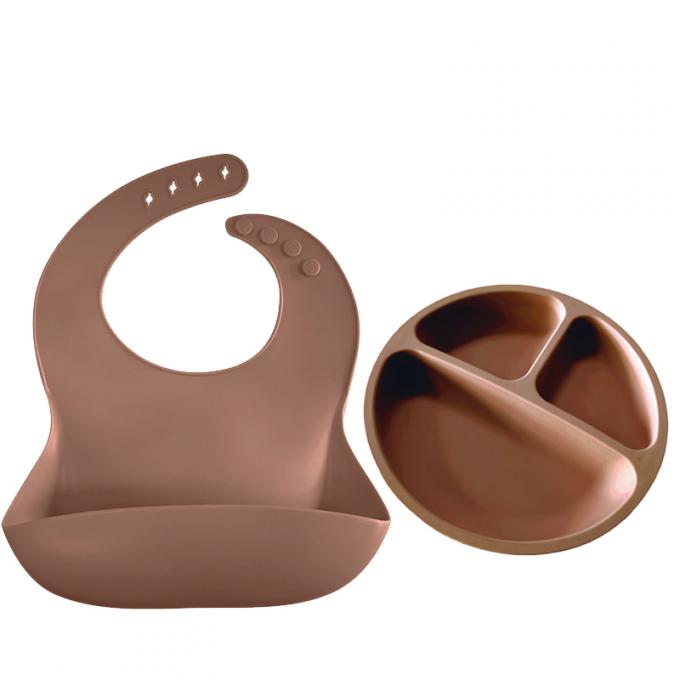 Customized Adjustable Easily to Clean Silicone अकसर पीना with Plate Baby Feeding Set