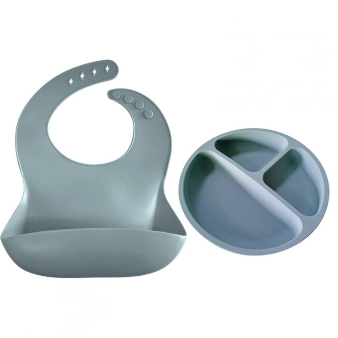 Customized Adjustable Easily to Clean Silicone अकसर पीना with Plate Baby Feeding Set