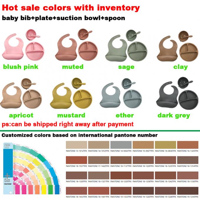 Wholesale Silicone Food Grade Feeding Set Baby suction bowl With Baby Food Feeder Spoon Plate And अकसर पीना