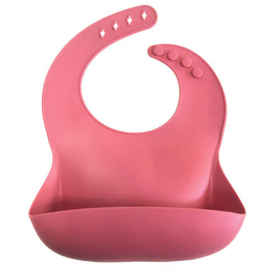 कैच पॉकेट के साथ 29x23cm वॉशेबल Phthalate फ्री सॉफ्ट सिलिकॉन बेबी बिब
