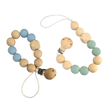 Wholesale Teether Beaded Custom Silicone Baby Pacifier Clip