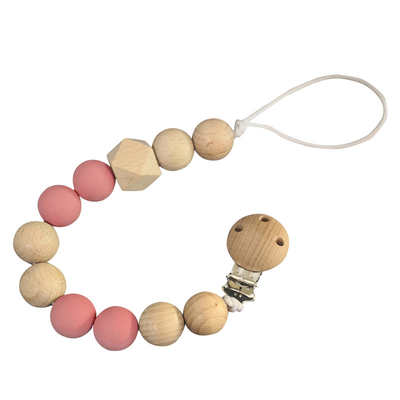 Wholesale Teether Beaded Custom Silicone Baby Pacifier Clip