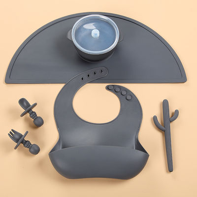 6PCS रंग मिलान सिलिकॉन खिला बच्चा के लिए डिशवॉशर सुरक्षित सेट करता है